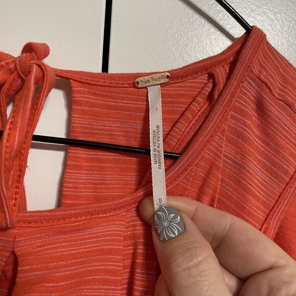 Free People Swing Tank Top Pleated High Low Sleeveless Coral Size‎ S - Picture 3 of 10